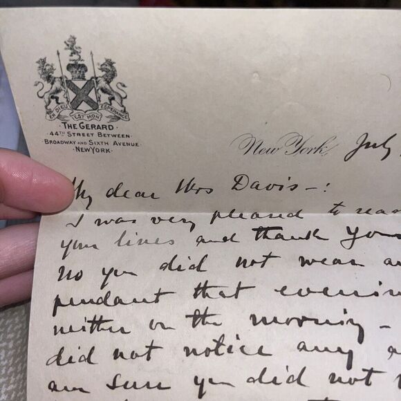 2 Letters Dr Carl Perin Palm Reader Clairvoyant Read Pope Hotel Gerard New York - Picture 4 of 5